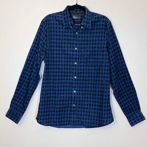 Fred Perry Fine Corduroy Check Long Sleeve Button Down Shirt - Men's Size M